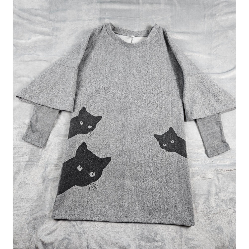 OC Order Plus Shift Dress Women's Teen‎ Size L Cats Novelty Unique Whimsical Fun